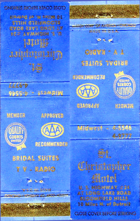 St. Cristopher Motel - Matchbook (newer photo)